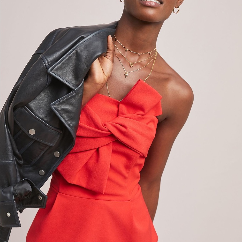 Brand new Rozina strapless bow top in bright Red